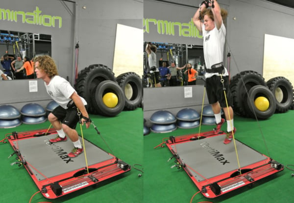 jumping on two vertimax v8 platforms