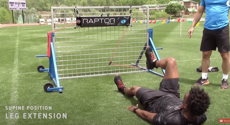 dynamic stretch - bent leg extension on vertimax raptor