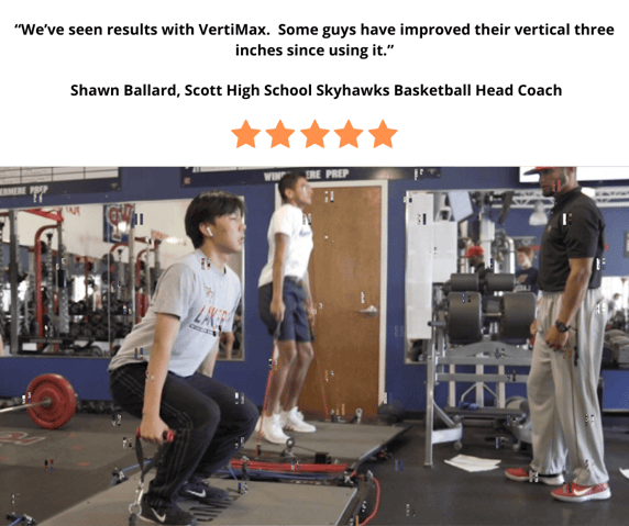 high school coach 3 inch jump increase - training on 2 vertimax platforms