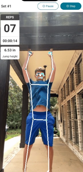VertiCoach boy jumping with overlay-images - mobile view (580 x 1200 px)