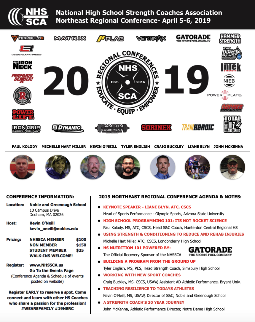 2019 NHSSCA Northeast Region Conference Agenda